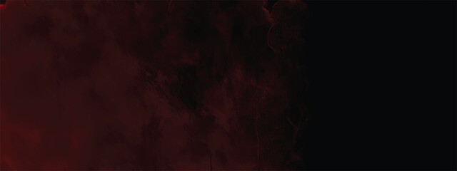 Intense abstract red painting with deep black atmospheric shadows