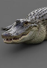 Obraz premium Gator's Gaze: Hyperrealistic 3D Render