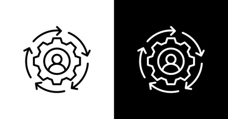 Resource Utilization White Icon Set Design