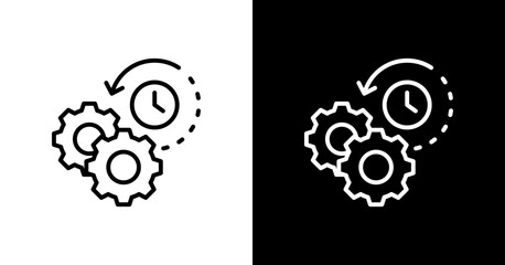 Operational Efficiency White Icon Set Design