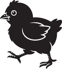 Chick Icon Vector Illustration Baby Bird Animal Poultry Farm Cute Cartoon Character