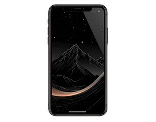 Black Screen Smartphone Front View for App Presentation