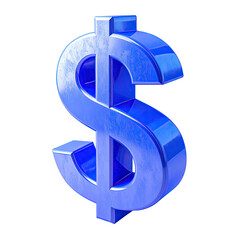 3D rendered, vibrant blue dollar sign (2)