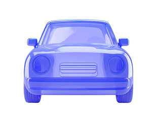 Obraz premium Front view of a stylized, light-purple car. It's a 3D model, smooth, and simple
