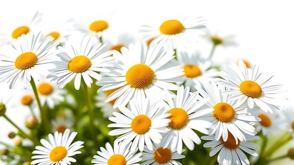 A delicate arrangement of fresh daisies bathed in sunlight, evoking purity and natural beauty.