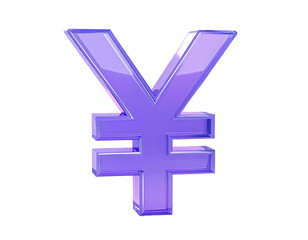 Obraz premium 3D rendered, stylized purple yen symbol