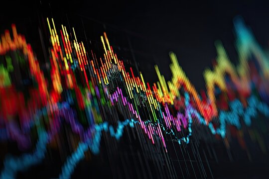 Colorful financial chart data