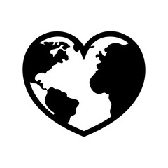 World Earth in Heart Shape, a Symbol of Love for the Planet
