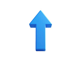 3D rendered blue upward arrow against black background