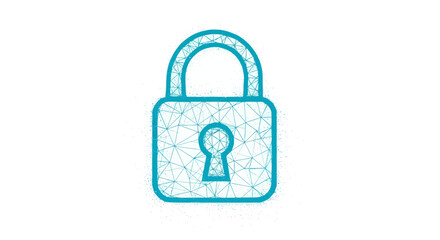 Digital padlock icon representing cybersecurity and data protection.