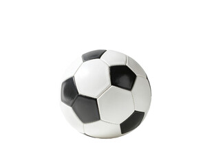 Obraz premium Black and white soccer ball, centered on a plain background (1)