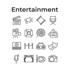 Entertainment Line Icons Set