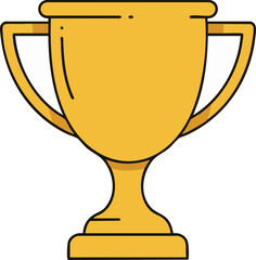 A sleek, golden trophy icon with clean lines and a minimalist design, symbolizing victory, achievement, and success in various competitions.