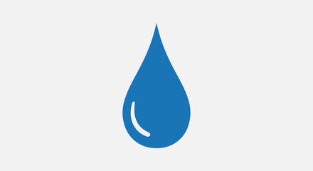A single clear blue water drop illustration.