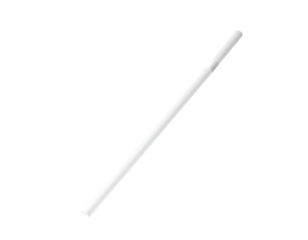 Straight, white, cylindrical object, diagonally oriented