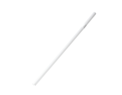 Straight, white, cylindrical object, diagonally oriented