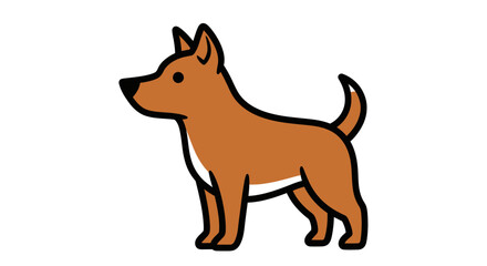 Cartoon Dog Illustration: A Simple and Adorable Canine Design.