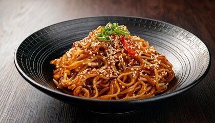 delicious spicy sesame noodles japanese snack food