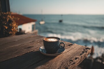 Coastal coffee moment