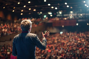 Speaker addressing a large audience in a conference hall (6)