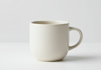 Obraz premium Ceramic mug stands on white surface
