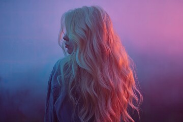 Woman with long blonde hair