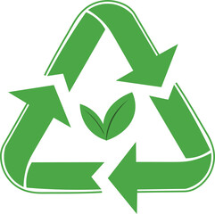 recycle symbol on white background