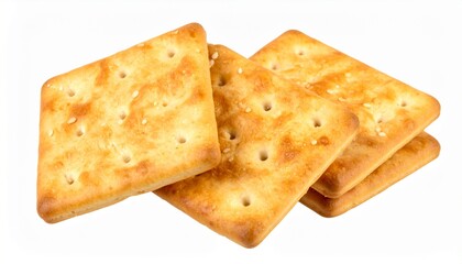 Golden Square Crackers With Sesame Seeds baked crispy