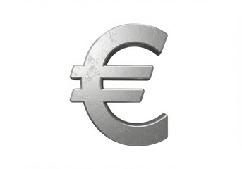 Fototapeta premium Euro symbol glistens in metallic rendering for financial concepts