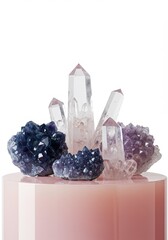 Crystals display elegance on pedestal