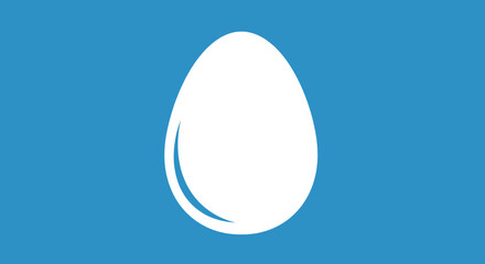 A clean white egg illustration with a simple curved shadow line.
