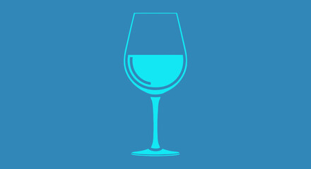 Minimalist Wine Glass with Liquid.