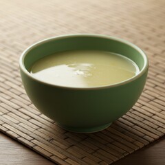 Soup presents warmth in ceramic bowl