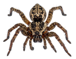  Macro Wolf Spider with Legs Spread and Textured Body PNG Cutout