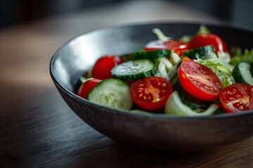 Close-up of a fresh salad bowl