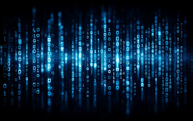 Fototapeta premium Digital Binary Code Patterns Displaying Modern Technology Concept