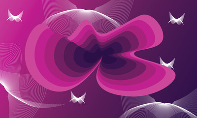 Title (Background):
"Abstract Butterfly Waves"

Description:
A futuristic abstract background featuring layered pink and purple shapes resembling butterfly wings, enhanced with smooth white wave lines