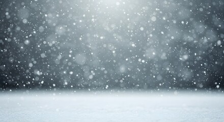 Falling Snow Background with Snow Covered Ground