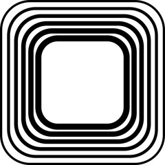 Rounded square blend line effect. Geometric shapes