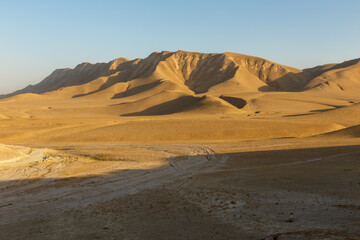 Desert mountains in kunduz province afghanistan a beautiful and arid landscape at sunrise