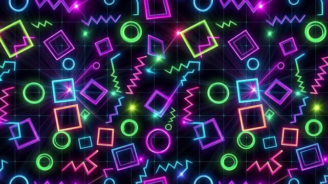 Abstract colorful geometry background - looped.