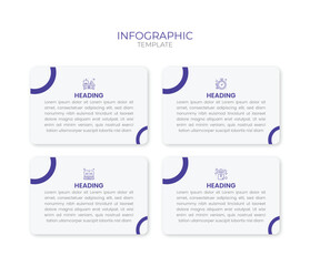 Business infographic design template with 4 options, steps or processes. Can be used for workflow layout, diagram, annual report, web design