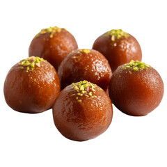 Obraz premium Gulab Jamun top view isolated on white background 