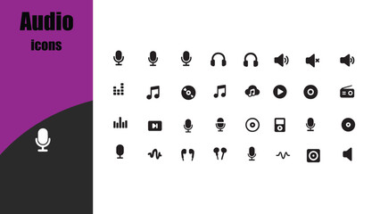 Audio icons set