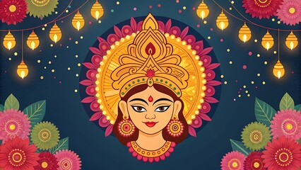 Goddess Durga: Vibrant Diwali Festival Art