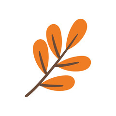 Hand drawing cartoon cute leaf for autumn vibes Sticker. cute animal drawing, doodle