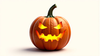 Obraz premium Spooky Halloween Pumpkin with Carved Face