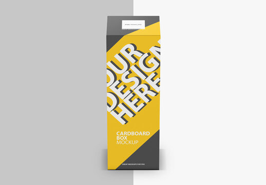 Tall Сardboard Box mockup