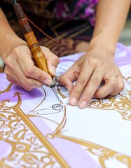Traditional batik fabric design