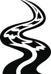 Fototapeta premium Black and white abstract wavy line with tribal pattern curve swirl with Vector Design